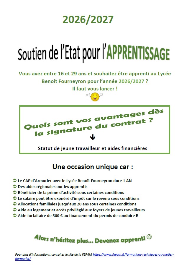 Taxe apprentissage etre apprenti Soutien de 'Etat pour l'APPRENTISSAGE